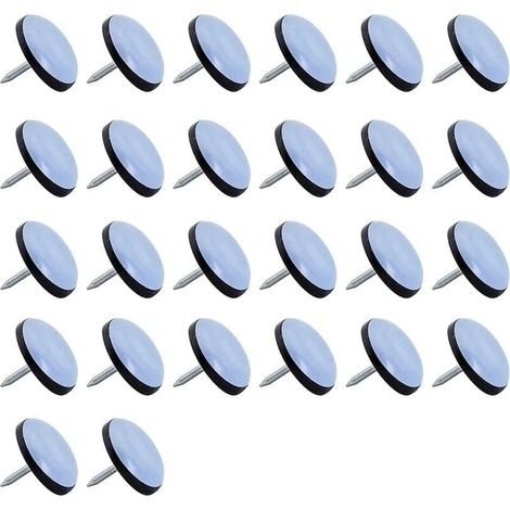 Teflon-Gleiter, 26 Stück Teflon-Gleiter Ø 25 mm, Teflon-Möbelgleiter, Profi-Möbelgleiter, Gleiter, Gleiter mit Nägeln, Gleiter, Gleiter für Möbel und Stühle (1/5)