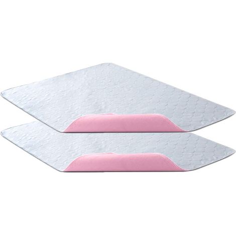 2× Alèse Imperméable 70x90 cm (Rose) – Tapis de Lit Lavable en Machine, Multi-Couches (1/5)