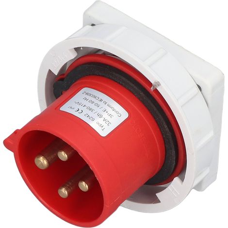 Prise industrielle étanche, connecteur d'alimentation aéronautique 4 broches en laiton nylon, 3P+T CA 380-415 V 32 A (1/5)