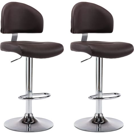 Maison Exclusive - Barhocker 2 Stk. Braun Kunstleder