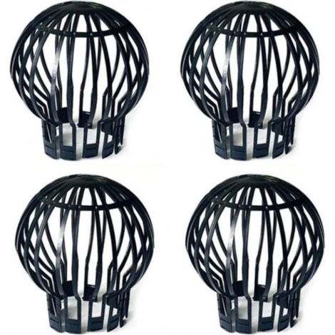 Set mit 4 Dachrinnenabdeckungen - 11 cm - Schwarz - 4 Dachrinnenfilter