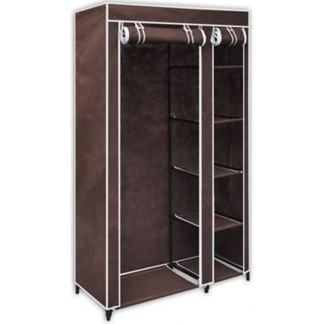 TrAdE Shop Traesio - Armadio Guardaroba Tessuto Tnt 110x46xh175cm Cabina Appendiabiti Acciaio -