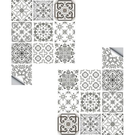 Set mit 20 Vintage-Fliesen – Grau (1/5)