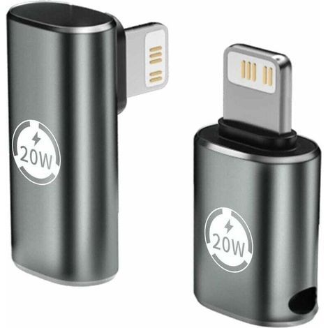 Adaptateur USB c vers Light-ning, Prend en Charge 20 W PD, Fonction de Charge Rapide pour i-Phone i-Pad i-Pod série Compatible (2Pack i-OS Phone Male Adapter to USB Type-C Female Connector Adapter) (1/4)