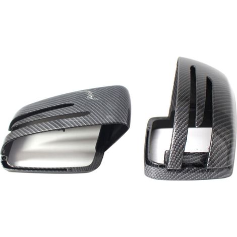 Cubiertas de espejos de fibra de carbono – Juego de 2 piezas para Mercedes-Benz Clase C (W204), Clase E (W212) y Clase S (W221) – 2009 a 2013