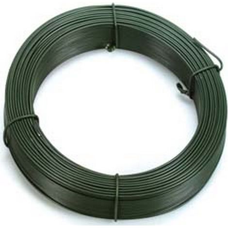 1ROTOLO FILO FERRO PLASTIFICATO VERDE MATASSE MT.100 n17 filo mm2,8 tensione