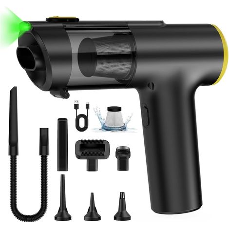 Aspirateur à Main V5 7-en-1, Aspirateur Voiture 28000PA Puissant, Écran LED, LED Lumière, 60 Min Autonomie, Grande Batterie, pour Voiture, Maison, Canapé et Poils d'animaux (1/5)