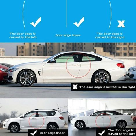 Lot de 8 Protections bord de porte auto, anti-collision transparent, bandes PVC souples, pour voitures et utilitaires (1/5)