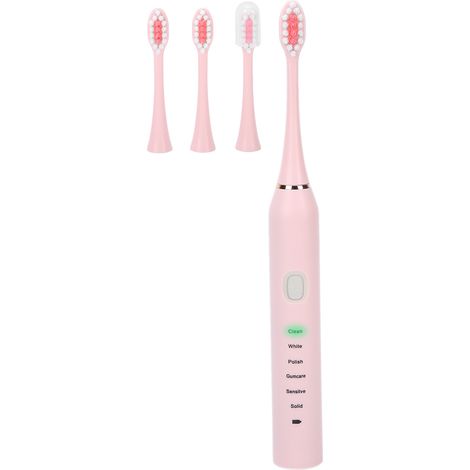 Brosse à dents rechargeable, blanchissante et portable pour adultes (rose)