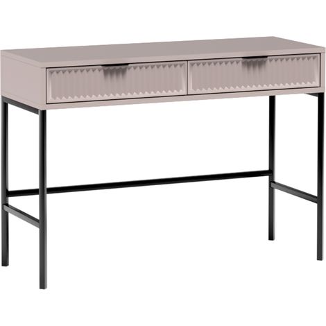 Schminktisch in Kaschmir beige mit Rillenoptik 110 cm LAURO-161 (1/3)
