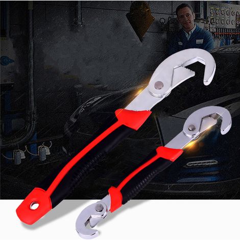 Clé multifonctionnelle en acier à dents fines et large ouverture (lot de 2) pour la réparation de robinets de lavabo (1/5)