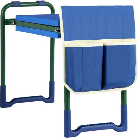 Repose-genoux et siège de jardin pliable avec coussin doux plus épais et plus large, tabouret de jardin robuste et durable avec sac à outils, banc de jardin portable, cadeau de jardinage pour (1/5)