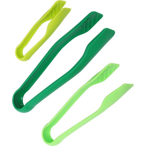 3-teiliges Küchenzangen-Set, Gemüsezange aus lebensmittelechtem PP-Kunststoff, geeignet zum Grillen, Braten und Kochen, umweltfreundlich (1/5)