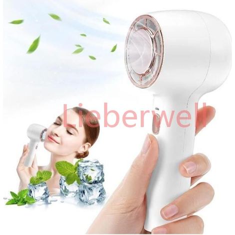 Mini ventilateur , Portatif , Rechargeable , Réglable à Vitesses , Idéal pour Extérieur , Blanc multicolore BRULEUR (1/5)