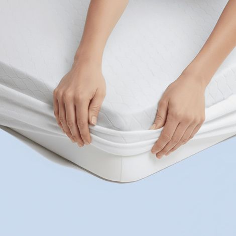Caleffi - Coprimaterasso Singolo 90x200 - Proteggi Materasso Letto Singolo con Angoli Elasticizzati - Copri Materasso in Cotone con Essenza di Aloe - Tessuto in Spugna Rinfrescante - Lavabile a 40° (1/4)