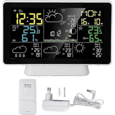 Station météo intelligente Tuya WiFi avec écran couleur 7,5 pouces et prise de haute qualité WHBYV (1/4)