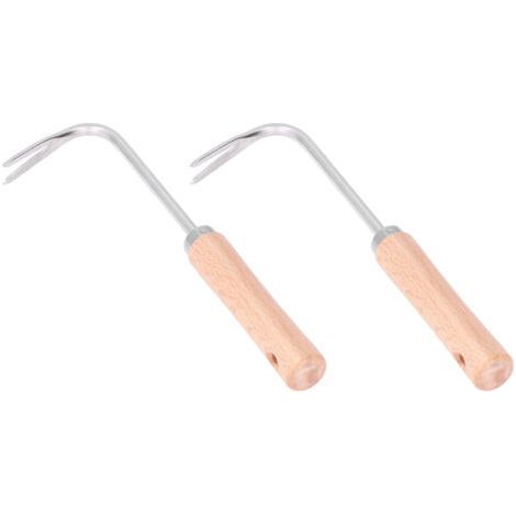 2PCS Stainless Steel Gardening Tools Manual Weeder for Wild Plants and Herbs with Comfortable Handle - (1/5)