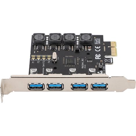 Carte d'extension USB 3.0 PCI Express, 4 ports USB-A, 5 Gbit/s, pour ordinateur de bureau (1/5)