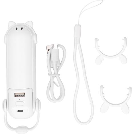 Ventilateur Portable Rechargeable 3 en 1 avec Lampe Torche et Anti-Moustique - Blanc (1/5)