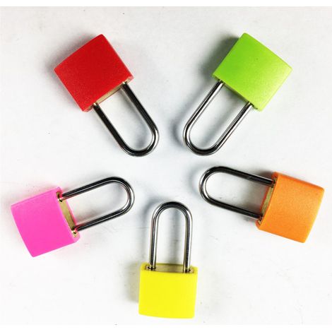 Lot de 5 cadenas pour valises avec clés - Petits cadenas pour bagages, casiers de salle de sport, sacs, valises de vacances (1/5)