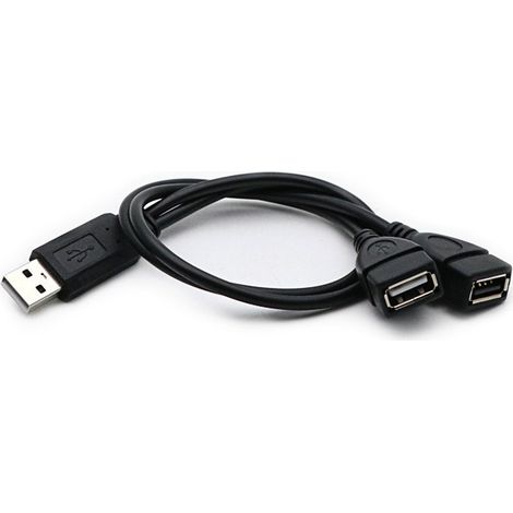 Car splitter with 1 to 2 female USB adapter cable and 1 male and 2 female charging/data extension cable (1/5)