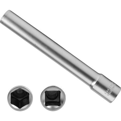 douille longue bougie de préchauffage hexagonale 10mm 3/8" carré longue 120mm, douille bougie prechauffage 10 mm auto, acier au chrome-vanadium(10mm)