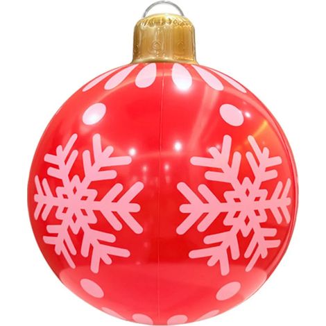 Boule de Noël gonflable en PVC de 18,9 pouces pour une utilisation en extérieur, idéale pour le jardin, la pelouse et le porche. (1/5)