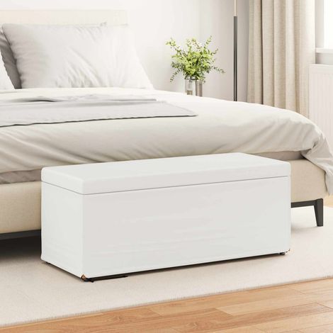 vidaXL Pouf Bianco Pelle Sintetica e Legno Ingegnerizzato