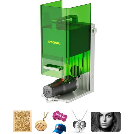 xTool F1 Graveur Laser Bois Métal et Verre, Double Laser pour 300+ Matériaux, Gravure Ultra-Rapide et Ultra-Fine, Machine a Graver Laser Portable pour Bijoux, Cadeau, Décoration