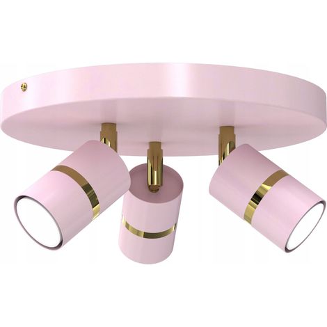 Kinder-Deckenlampe, verstellbarer LED-Spot, GU10, gold-rosa, für Mädchen (1/5)
