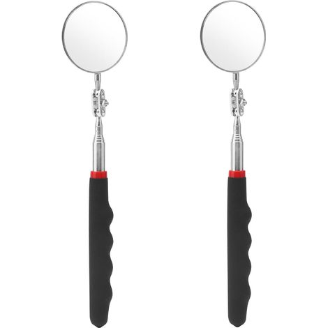 2 Pièces Miroir D'inspection, Poignée Télescopique 72CM, Rotation 360 Degrés, Acier Inoxydable, Pour Mécaniciens