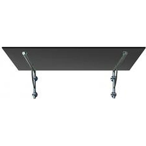 BuyLando (LB) 120x90 cm Grauglas Glasvordach inkl. Edelstahlhalter gebürstet