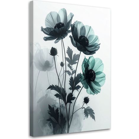 Cuadro en Lienzo Delicadas flores botánicas verdes 20x30 (1/5)