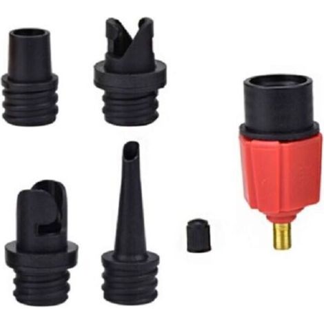 Adaptateur de valve de compresseur de voiture pour pompe de gonflage, adaptateur de valve de gonflage avec 4 embouts pour matelas gonflable, bouée/piscine, lit/canapé gonflable, bateau (1/4)