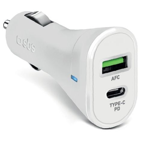 SBS TECRPD20W Caricabatterie per dispositivi mobili Smartphone Tablet Bianco Accendisigari Ricarica rapida Auto (1/5)