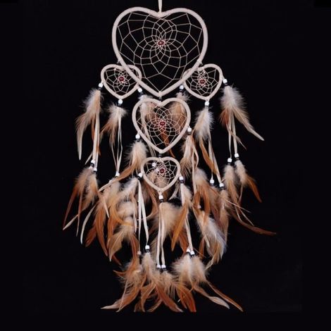 Attrapeur De Rêve - Cercle En Bois Tissé À La Main - Décoration Murale Chambre Ou Salon - Hauteur 65 Cm - 1 Pièce
