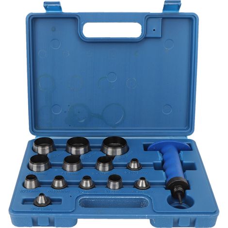 14 pièces emporte-pièce creux 5mm-35mm pour ceinture cuir bricolage, outil de perçage artisanal avec boîte plastique (1/5)