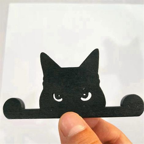 Statue de chat décorative en bois pour jardin, style 1 - (1/5)
