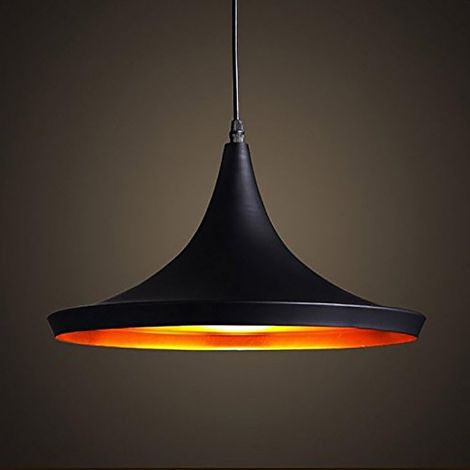 E27 Metall Retro Pendelleuchten, Antike Deckenlampe, Industrielampe, Antike Hängelampe, LED Lampe, Aluminium Vintage Deckenbeleuchtung, Industrielle Antike Deckenleuchte, LED-Licht (Schwarz)