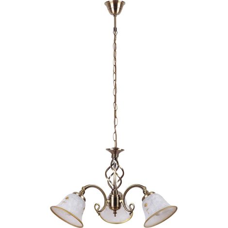 Type de verre Lampe suspension fleur métal bronze / riz verre pierre Ø72cm H: 34cm (1/3)