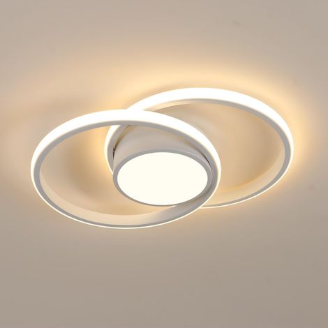 Plafonnier Led, Rond Lampe De Plafond 42w 4800lm, Moderne Luminaire Plafonnier Pour Couloir Coucher Salle De Bains Cuisine Salon, Lumière Chaude 3000k, Longueur 40cm, Blanc [Classe Énergétique E] (1/5)