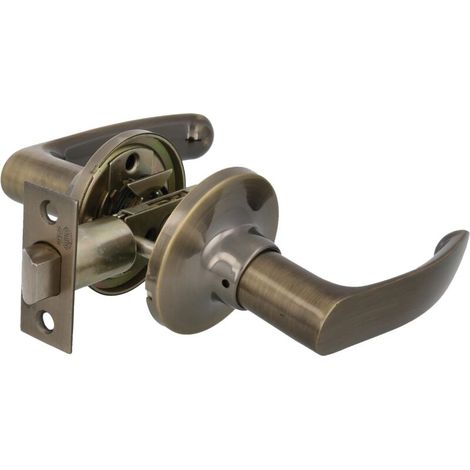 Béquille Tubulaire - Boule Zamak Vieilli - Pour Porte Bois - Pêne Réglable 60/70 mm - Angle Carré - Compatible 35 à 45 mm - Par 1 (1/5)