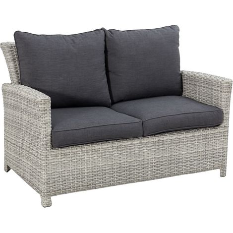 Primaster Dining Loungebank Lounge Set Poly Rattan Sitzbank Sitzgruppe (1/3)