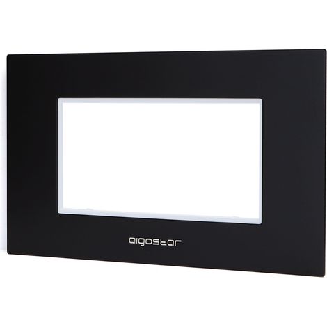 Placca 4 moduli 504 in alluminio nera compatibile anche con BTicino Livinglight