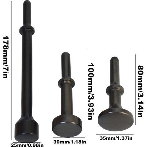 JSSEVN-Pneumatic Bits - Air Hammer Chisel Attachments, Versatile Bolt Crushing Set, Sturdy Pneumatic Tools for Tire Repair, Automotive Hoods (1/4)