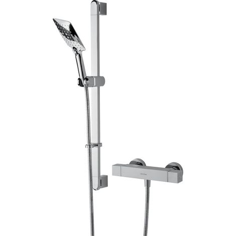 Bristan Qubo Thermostatic Bar Mixer Shower with Shower Kit - Chrome (1/2)