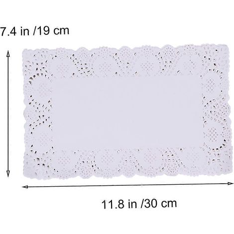 Napperons jetables en papier sulfurisé blanc dentelle absorbant l'huile, 140 pièces (1/5)