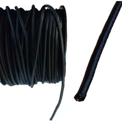 Expanderseil, Gummiseil schwarz, 8mm, 50 Meter, PP Ummantelung (1/5)