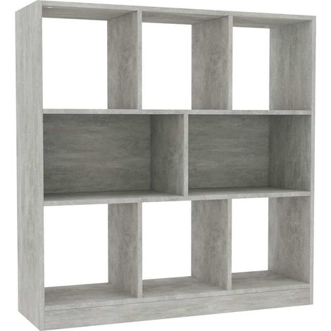 Maison Exclusive - Bücherregal Betongrau 97,5x29,5x100 cm Holzwer (1/5)