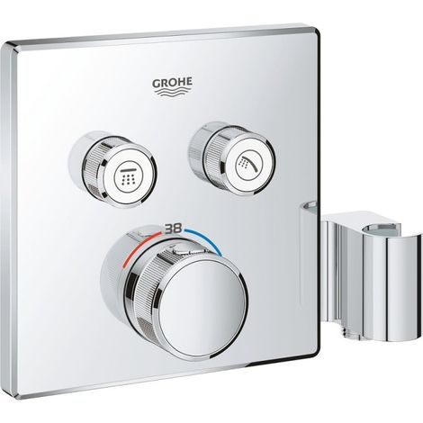 Grohe Grohtherm SmartControl - Grifo termostático empotrado de bañera con 2 válvulas y soporte para ducha, cromo 29125000 (1/5)